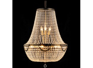 Hnědozlatý antik křišťálový lustr Ethan - Ø 60*85/200 cm E14/max 12*40W