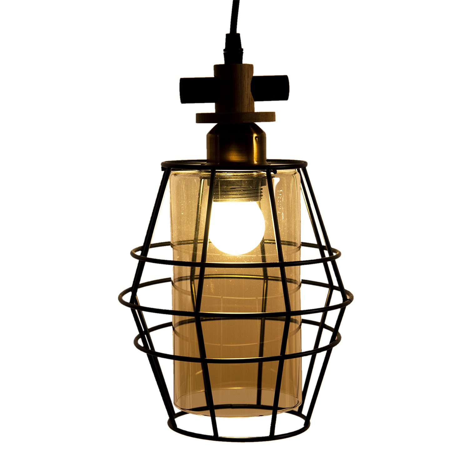 Závěsná černí industriální lampa - 22*18 cm E27/max 1*40W