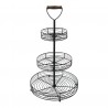 Černý kovový 3-patrový etažer Ricard - Ø 34*59 cm