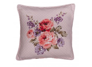 Růžový bavlněný potah na polštář s růžemi Dotty Rose - 40*40 cm