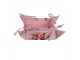 Růžový bavlněný košík na pečivo s růžemi Dotty Rose - 35*35*8 cm