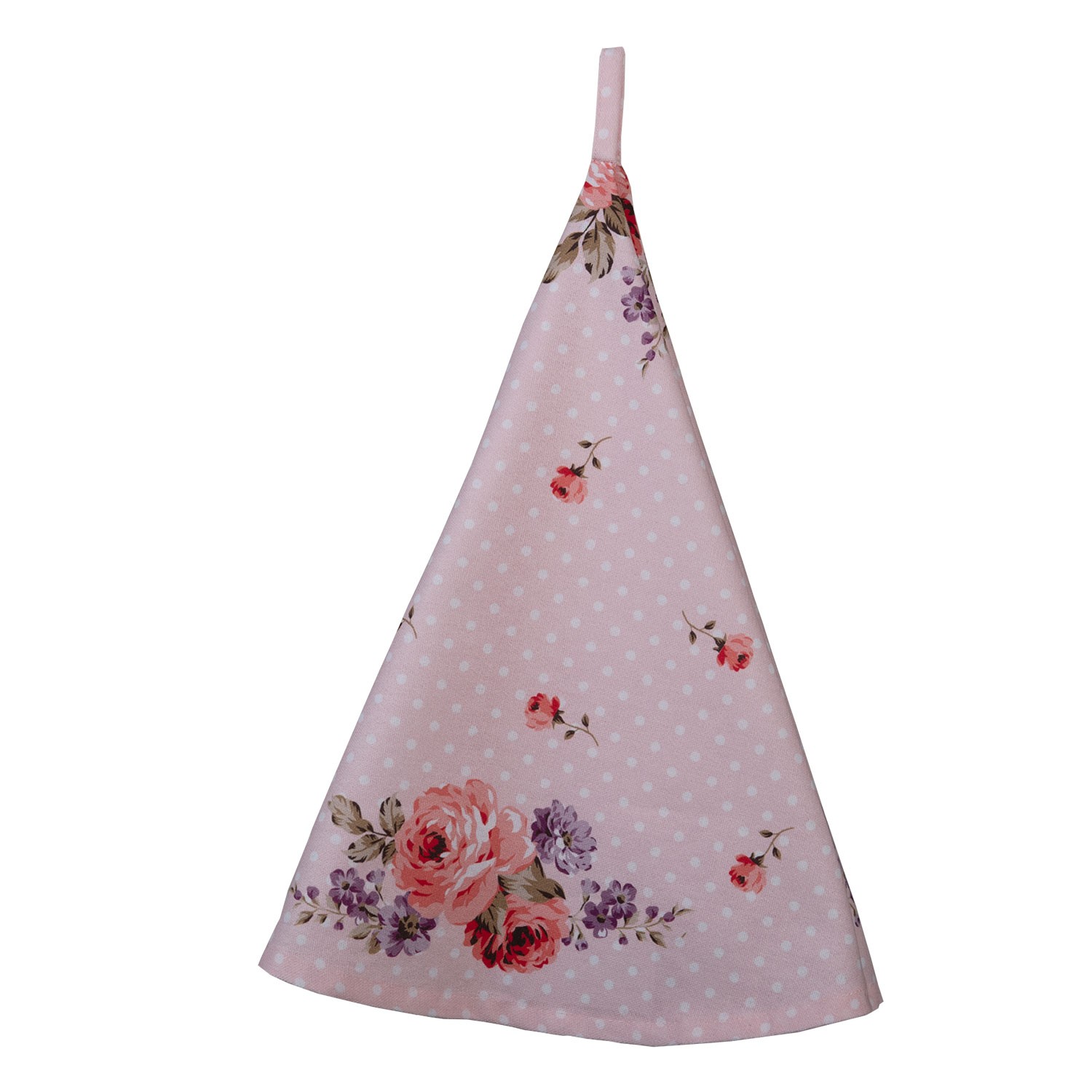 Růžová kulatá utěrka s růžemi Dotty Rose - Ø 80 cm