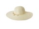Béžový sluneční dámský klobouk s řetízkem - 57 cm