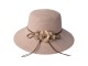 Růžový sluneční dámský klobouk s mašlí a květy - 56 cm