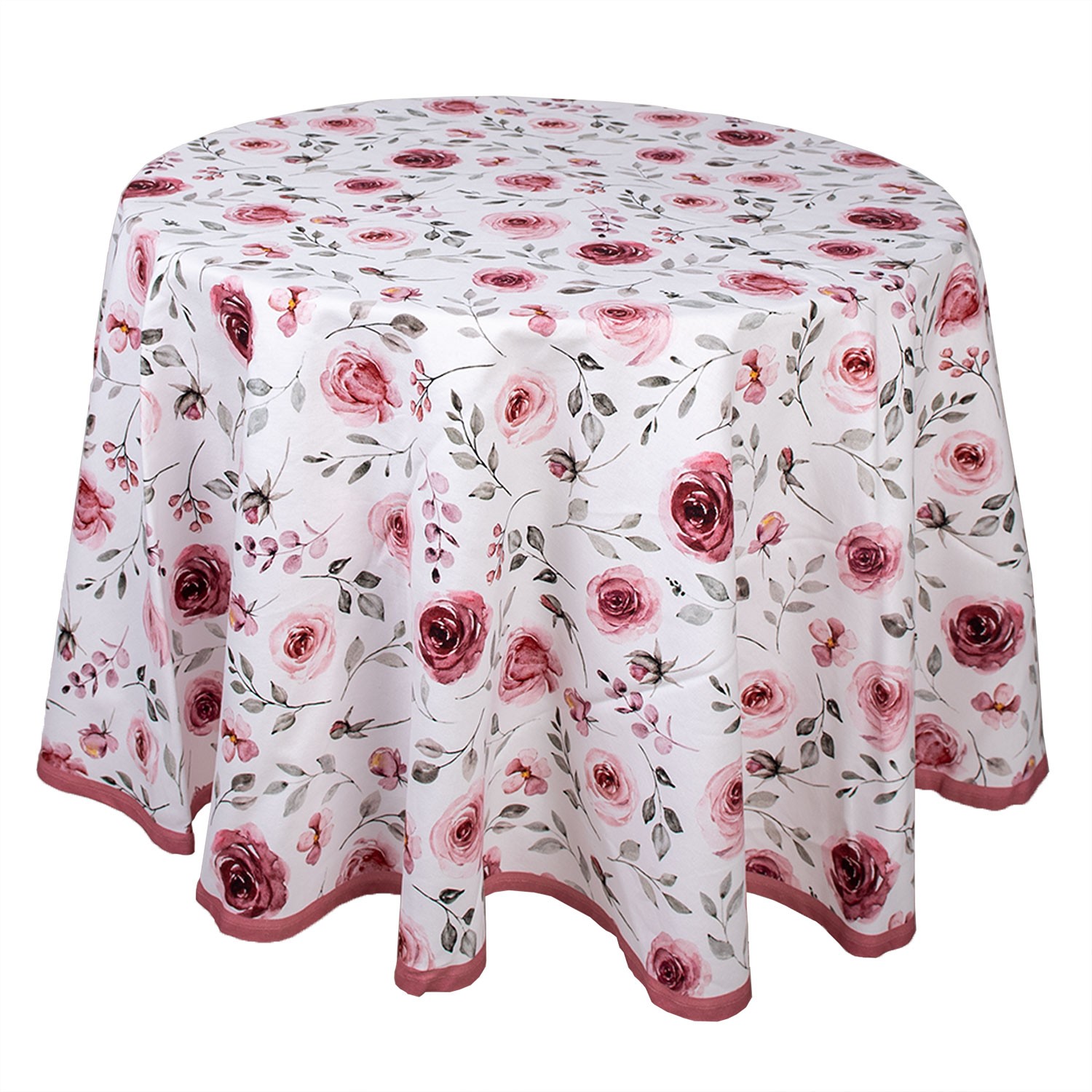 Bavlněný kulatý ubrus s růžemi Rustic Rose - Ø 170 cm