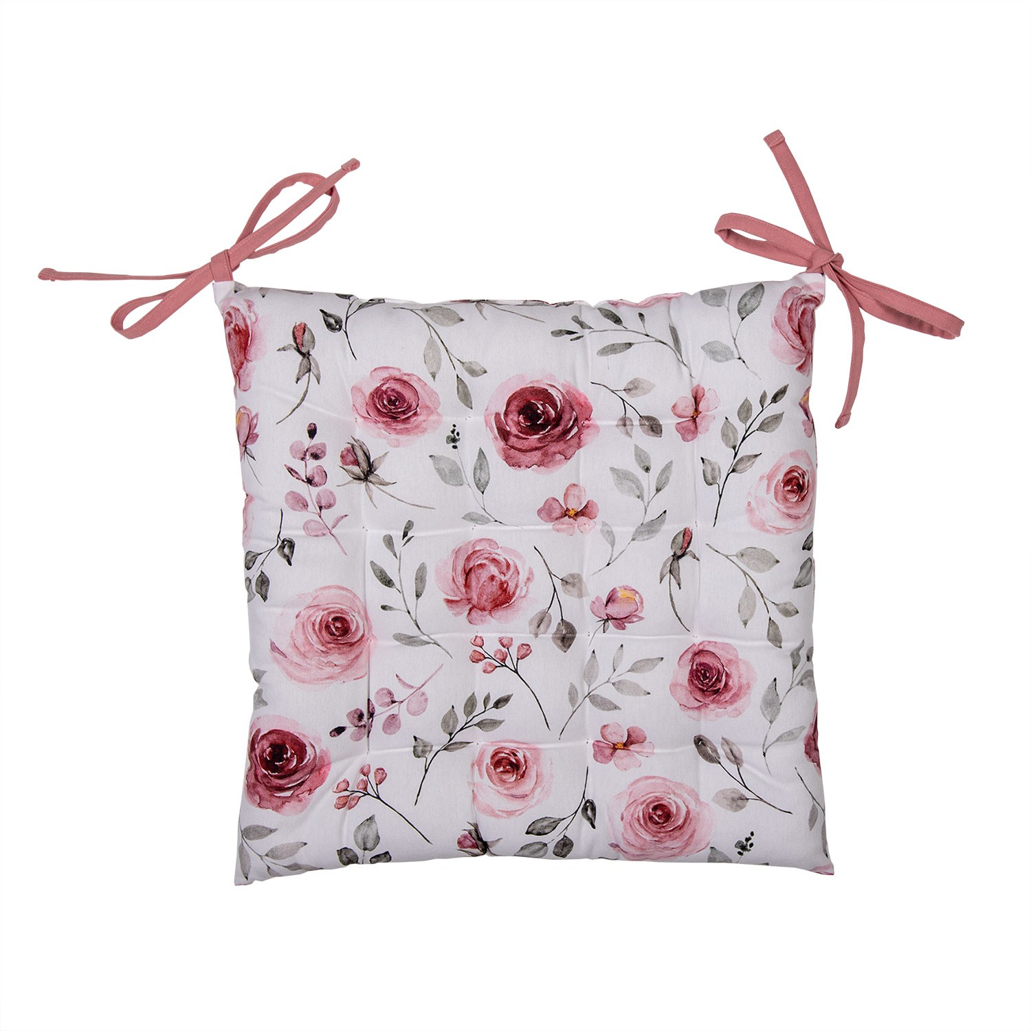 Bavlněný podsedák s růžemi Rustic Rose - 40*40*4 cm