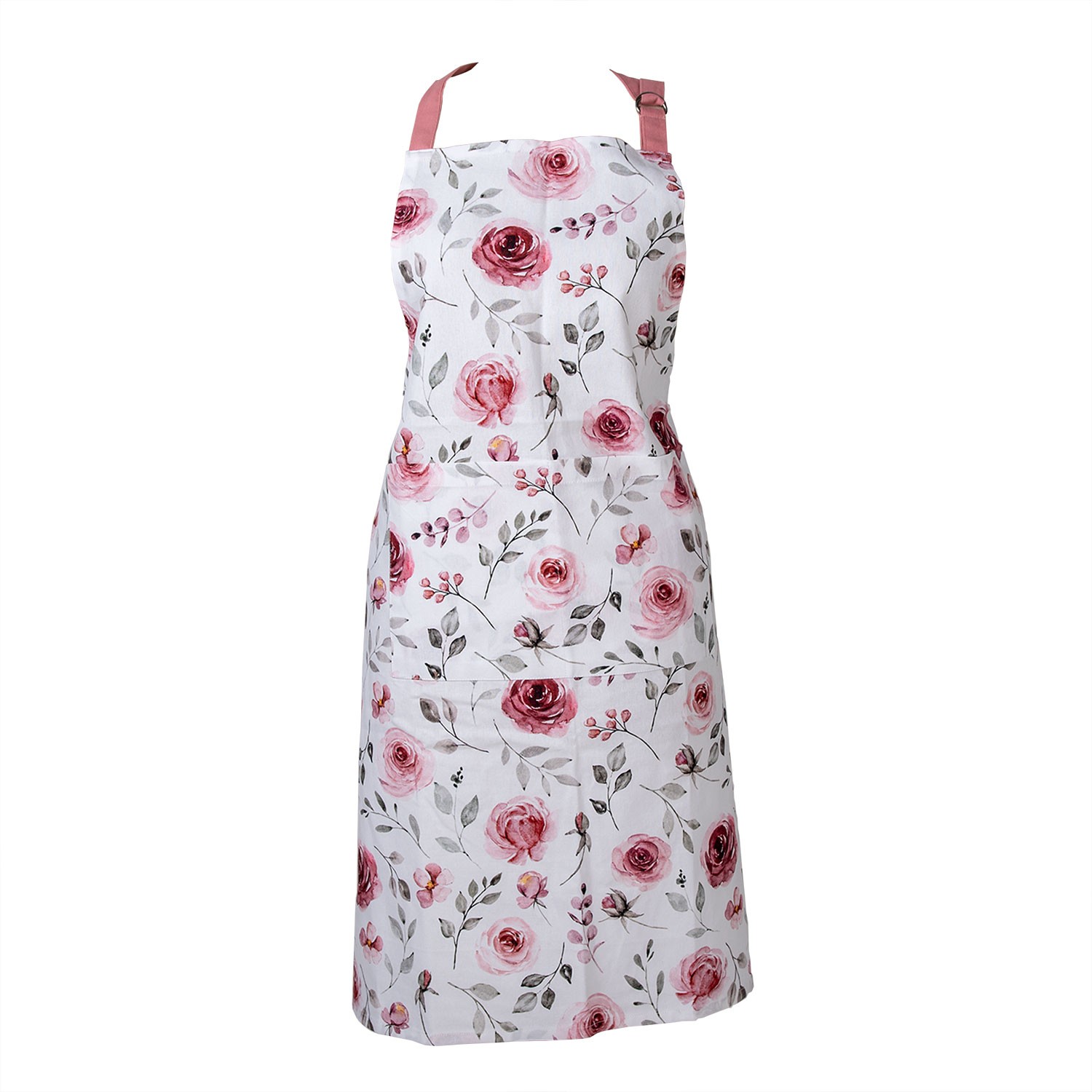 Bavlněná kuchyňská zástěra s růžemi Rustic Rose - 70*85 cm