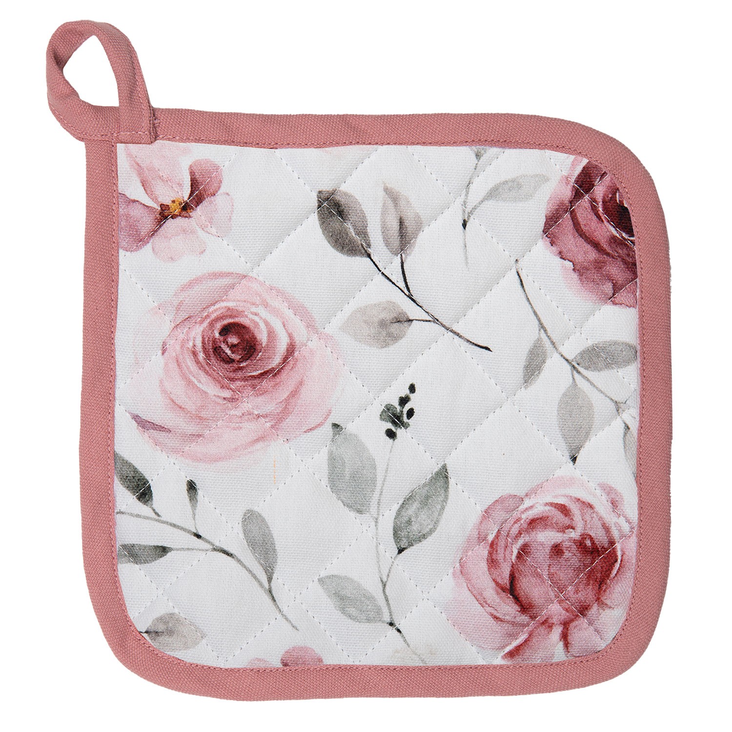 Bavlněná chňapka-podložka s růžemi Rustic Rose - 20*20 cm