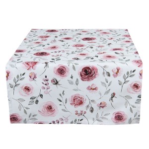 Bavlněný běhoun na stůl s růžemi Rustic Rose - 50*140 cm