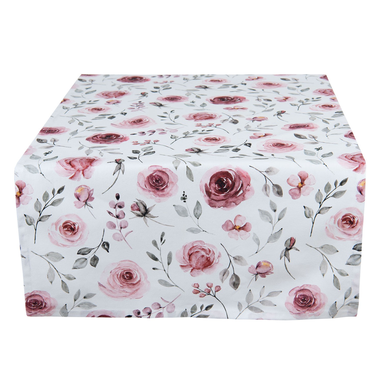 Bavlněný běhoun na stůl s růžemi Rustic Rose - 50*140 cm