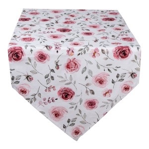 Bavlněný běhoun na stůl s růžemi Rustic Rose - 50*160 cm