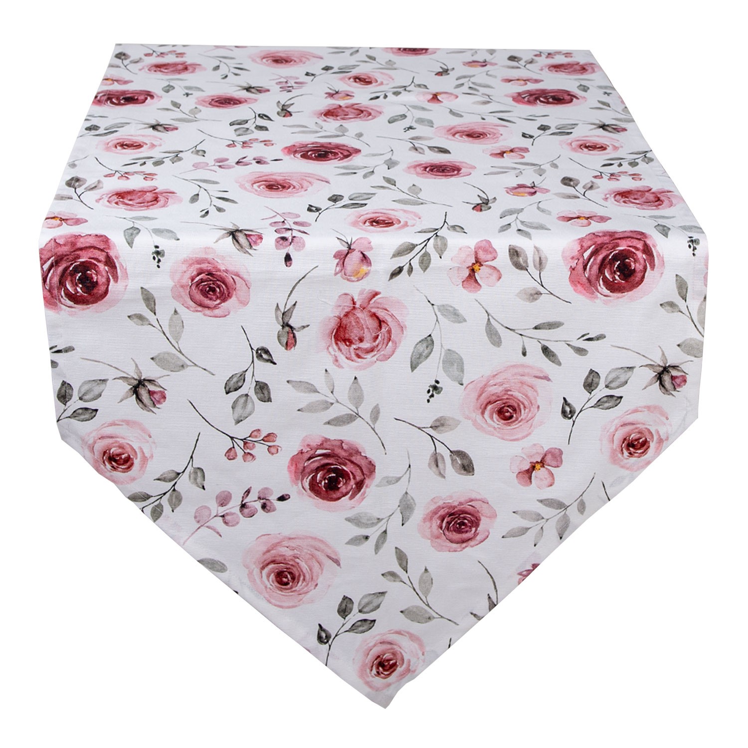 Bavlněný běhoun na stůl s růžemi Rustic Rose - 50*160 cm