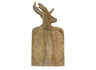 Mísa z mangového dřeva s vyřezávaným jelenem 35cm - 18,5*35,5*2cm