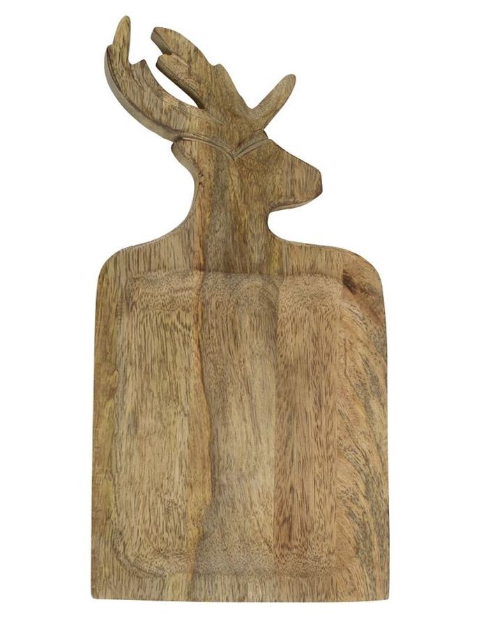Mísa /prkénko z mangového dřeva s vyřezávaným jelenem - 18,5*35,5*2cm Mars & More