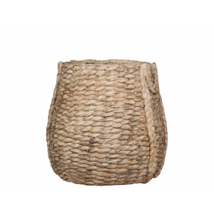 Hnědý obal na květináč s proutěným vzorem Corte - Ø 39*38cm
