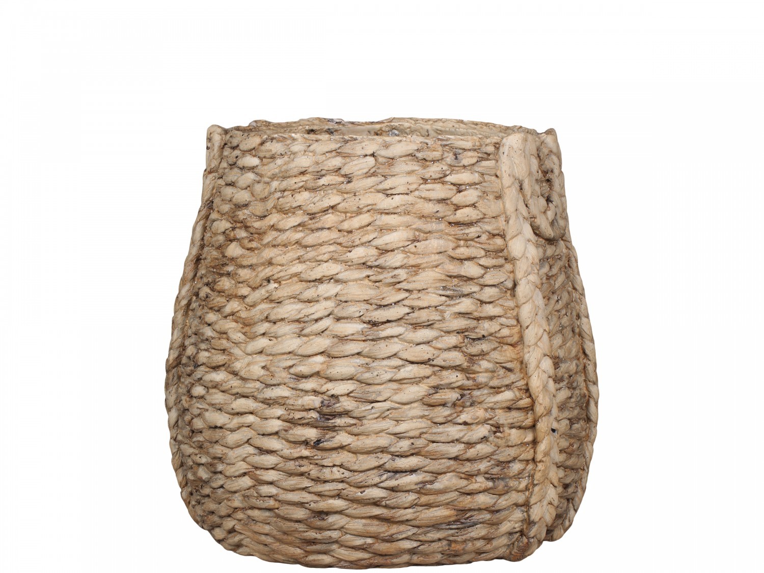 Hnědý obal na květináč s proutěným vzorem Corte - Ø 39*38cm
