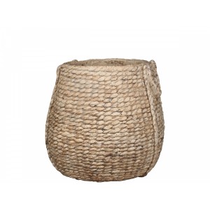 Hnědý obal na květináč s proutěným vzorem Corte I - Ø 47*45cm