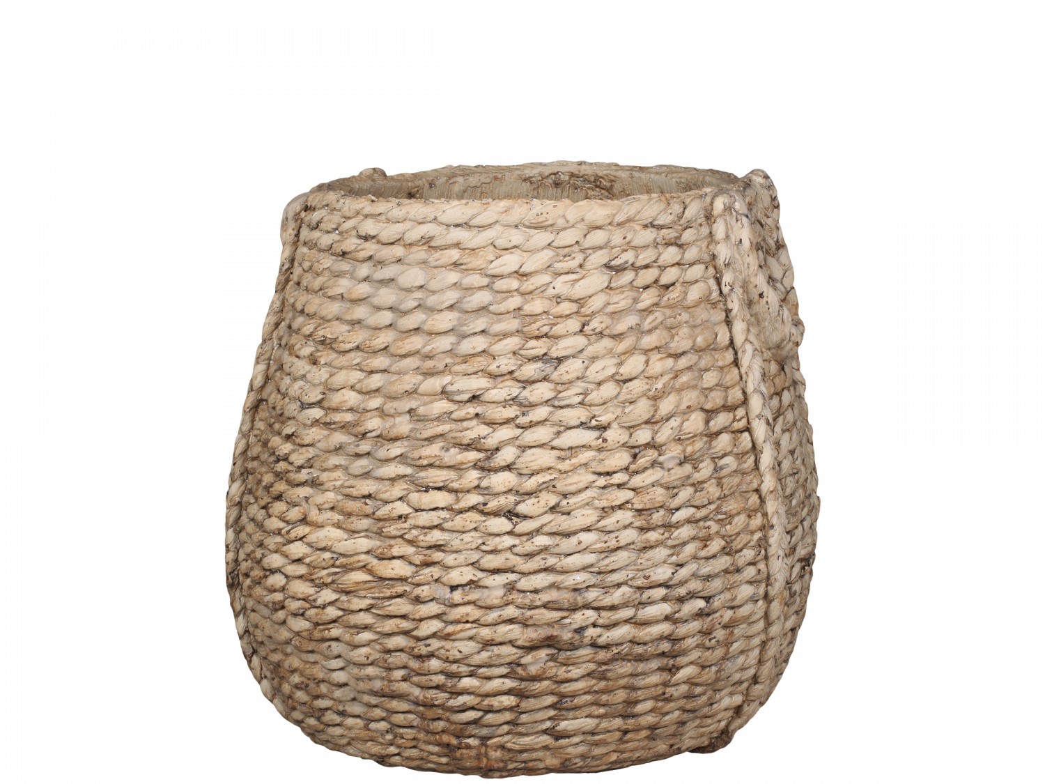 Hnědý obal na květináč s proutěným vzorem Corte I - Ø 47*45cm