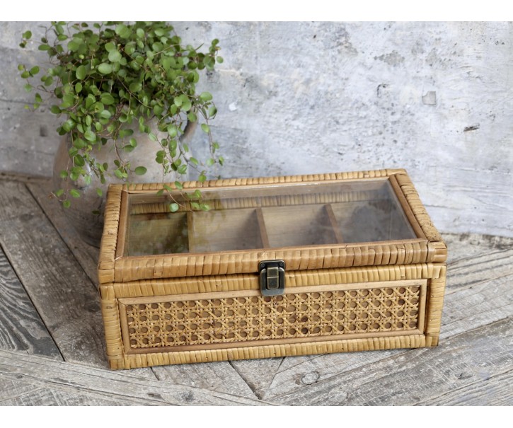 Ratanový box s bambusovým výpletem French - 36*21*13cm