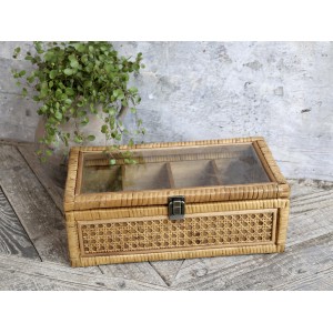 Ratanový box s bambusovým výpletem French - 36*21*13cm