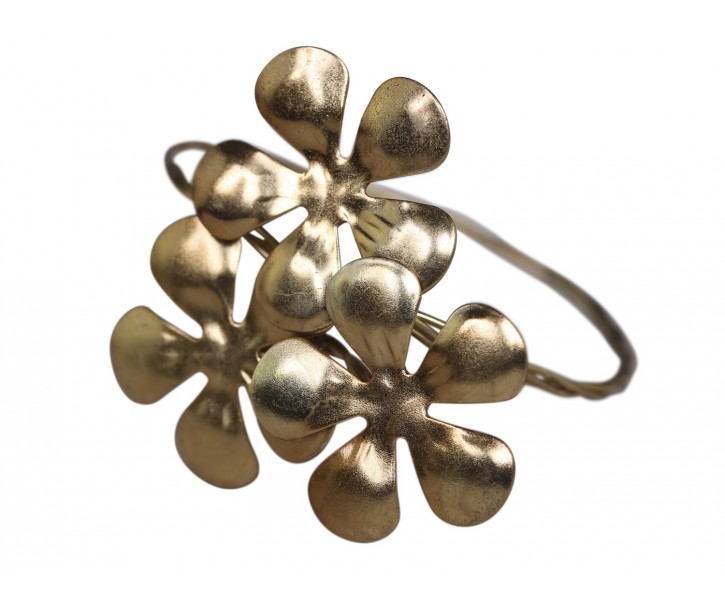 Bronzový kovový držák na ubrousky s kytičkou Flower - 6*5cm