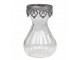 Skleněná dekorační váza s kovovým zdobením Hyacinth - Ø 9*15cm