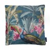 Sametový polštář s pávem a květinami - 45*45 cm