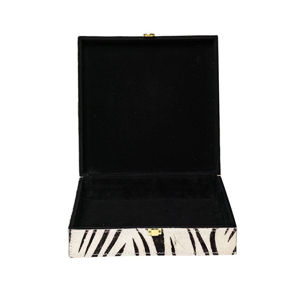 Zebra Bijoux box z hovězí kůže (sada 3ks) - 25,5*25,5*8cm