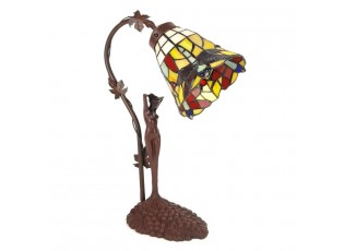 Stolní lampa Tiffany květ s dekorací ženy Womien - 15*9*21 cm E14/max 1*25W