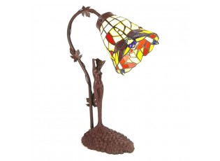 Stolní lampa Tiffany květ s dekorací ženy Womien - 15*9*21 cm E14/max 1*25W