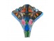 Modrá nástěnná lampa Tiffany s tulipány a motýlky Sien - 37*18*35 cm E27/max 2*60W