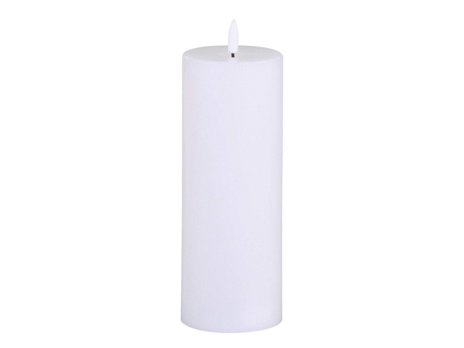 Bílá široká a vysoká svíčka na baterie Candle led - Ø 7,5 *20cm /2xAA Chic Antique