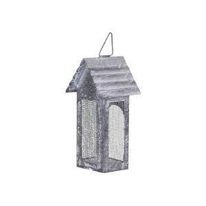 Šedá plechová antik lucerna domeček Candle house - 8*6*16 cm