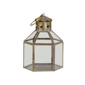 Bronzová antik kovová lucerna Churche - 16*14*22cm