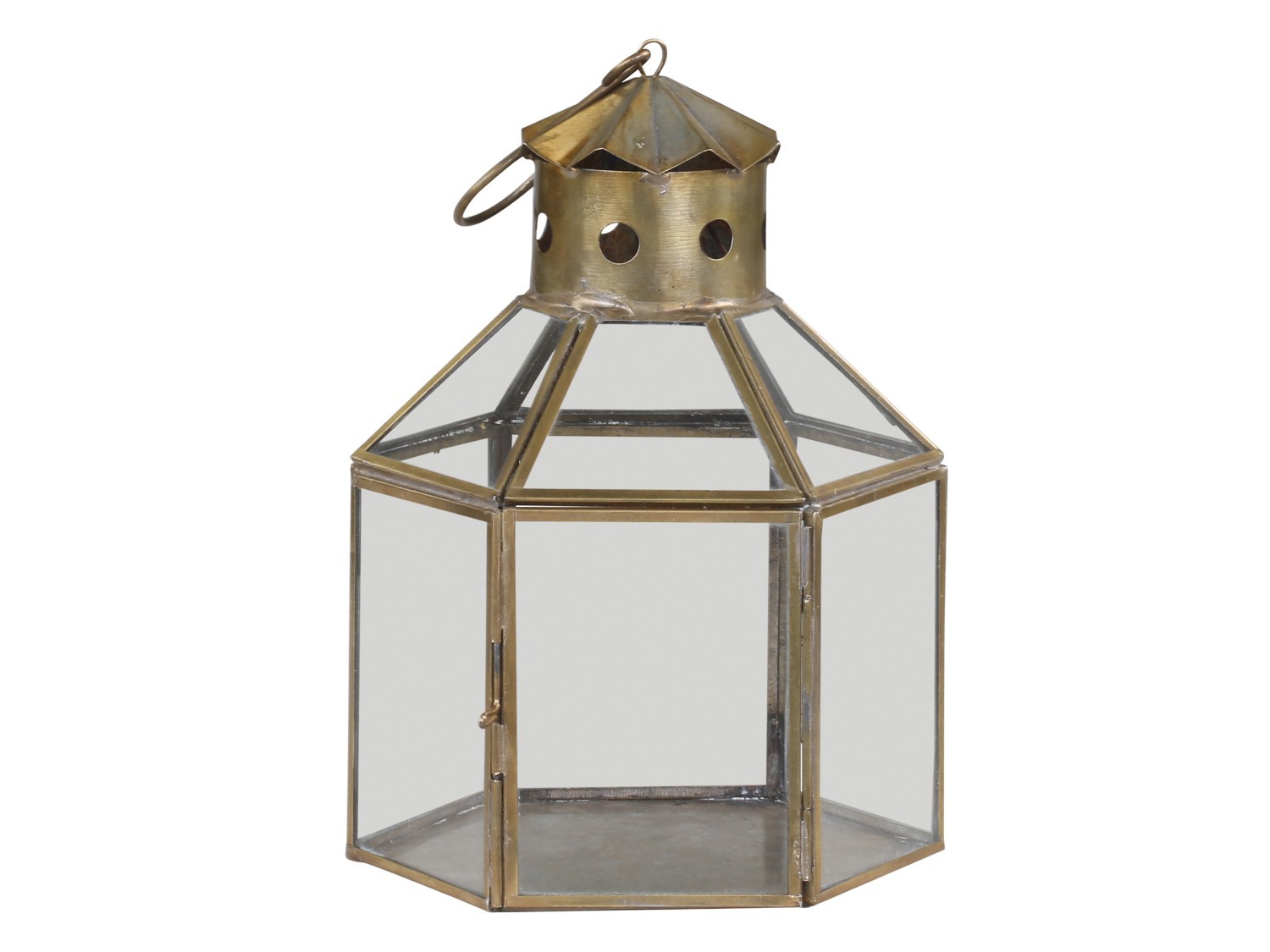 Bronzová antik kovová lucerna Churche - 16*14*22cm