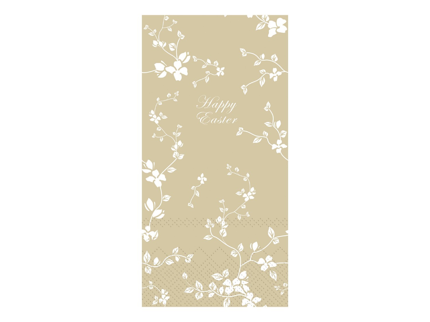 Béžové velikonoční papírové ubrousky s kvítky Happy Easter - 40*40/20*10cm (16ks) Chic Antique