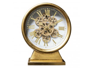 Zlaté antik stolní hodiny s ozubenými kolečky - 24*8*29 cm