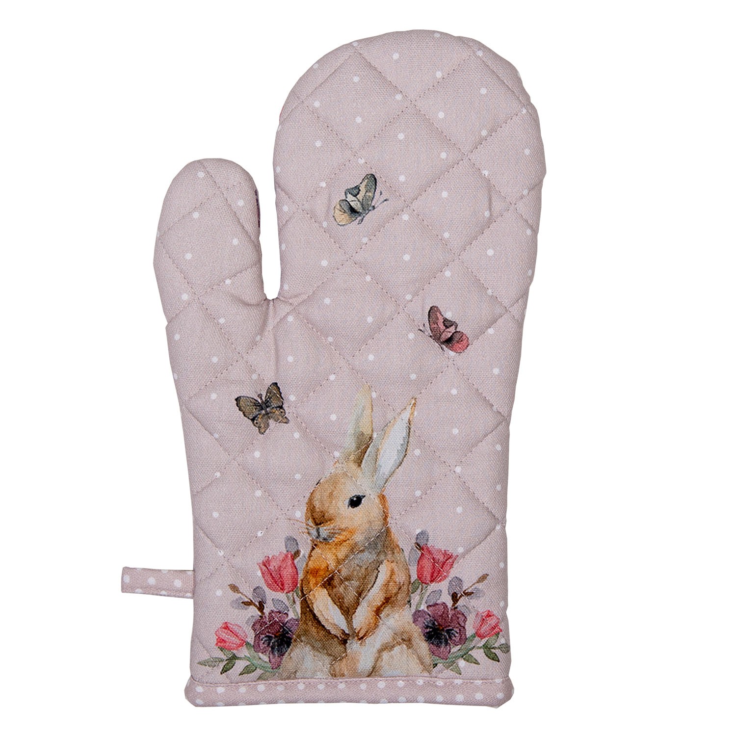 Levně Bavlněná chňapka - rukavice s králíčkem Happy Bunny- 18*30 cm HBU44