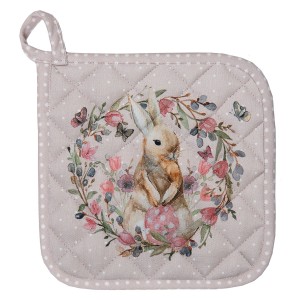 Bavlněná chňapka - podložka s králíčkem Happy Bunny - 20*20 cm
