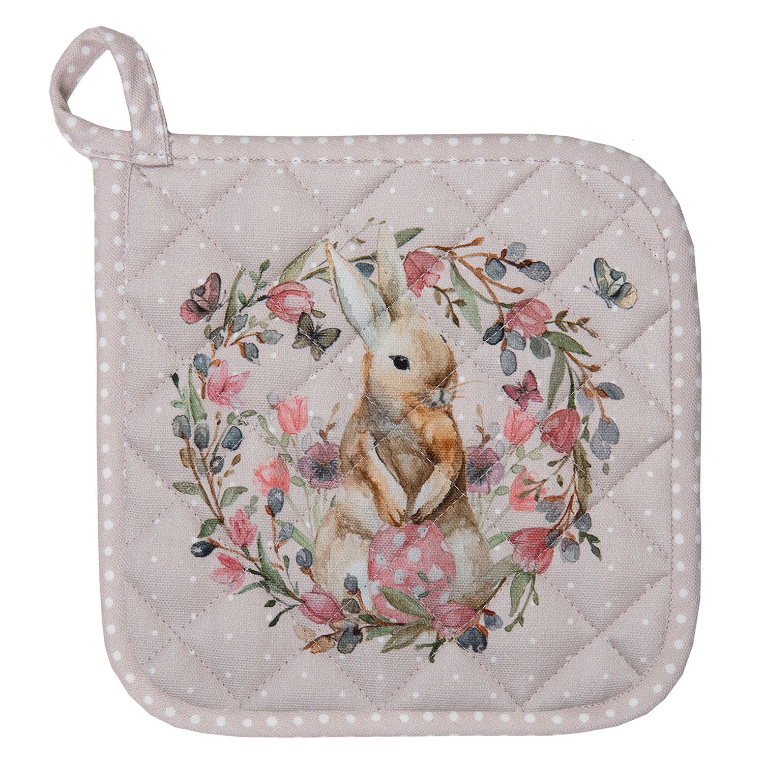 Bavlněná chňapka - podložka s králíčkem Happy Bunny - 20*20 cm