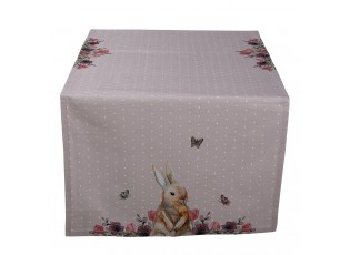 Bavlněný běhoun na stůl s králíčkem Happy Bunny - 50*140 cm