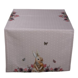 Bavlněný běhoun na stůl s králíčkem Happy Bunny - 50*140 cm