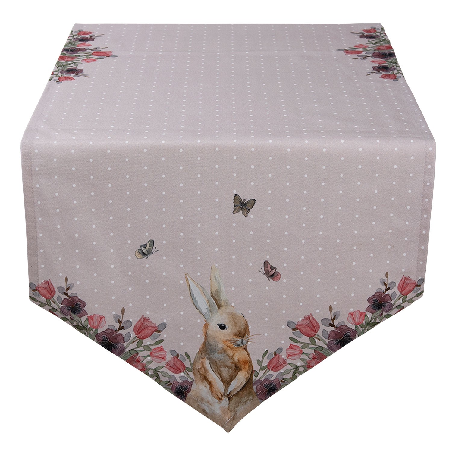 Bavlněný běhoun na stůl s králíčkem Happy Bunny - 50*160 cm
