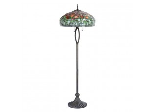 Stojací vitrážová lampa Tiffany Amorette – Ø 56 cm E27/max 3*60W